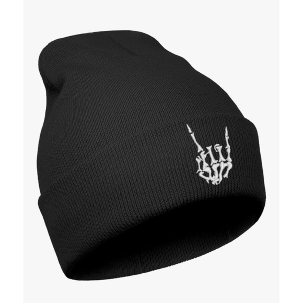 Halloween‎ Skull Goth Knit Beanie Hat – Winter – NWOT